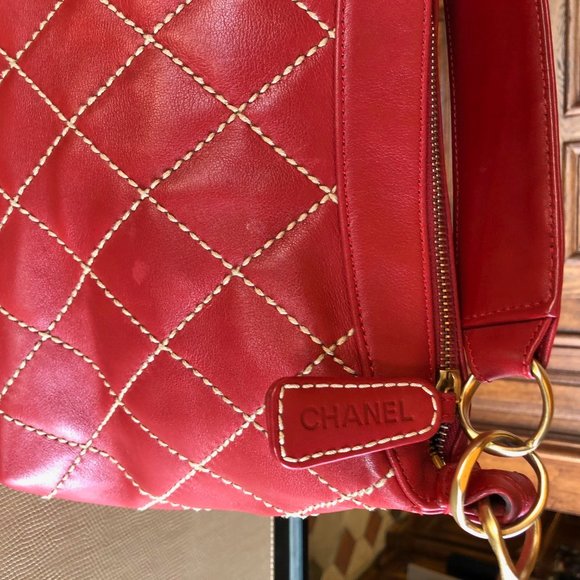 Chanel Red Wild Stitch Satchel - Picture 7 of 14